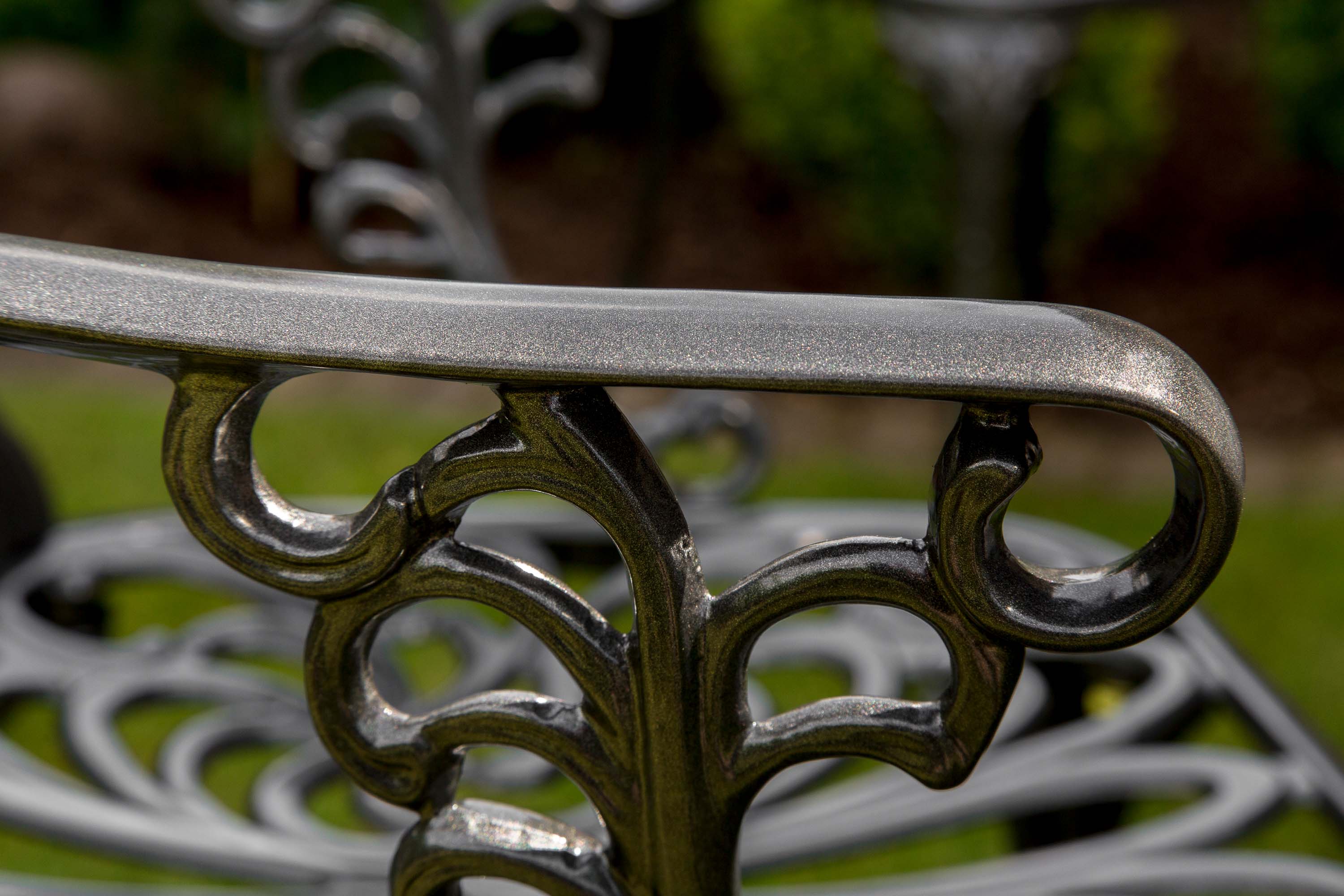 Lugano Gartenmöbel Set 3tlg., Aluminiumguss, graphit