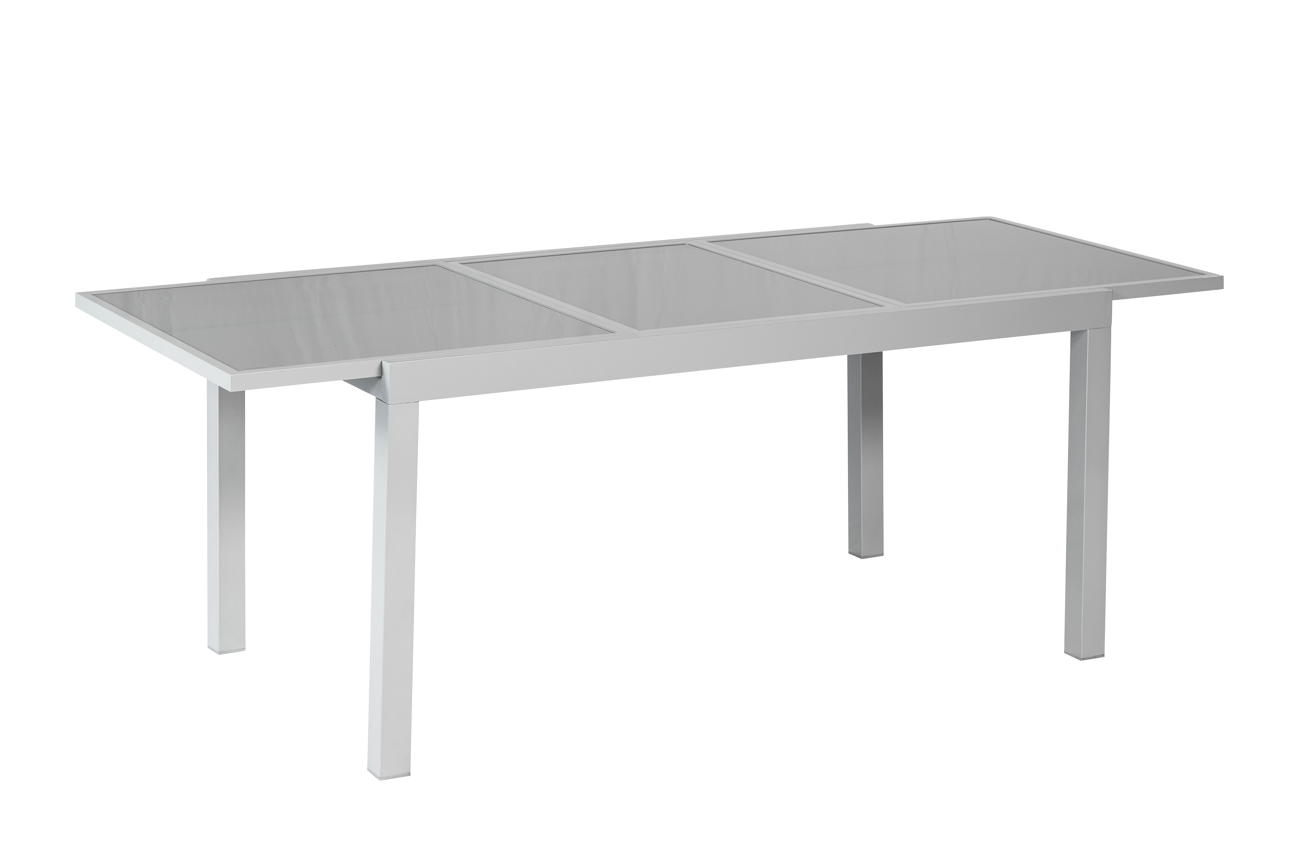 26450-219-3 Ausziehtisch, 120 (180) x 90 x 75 cm, silber/grau