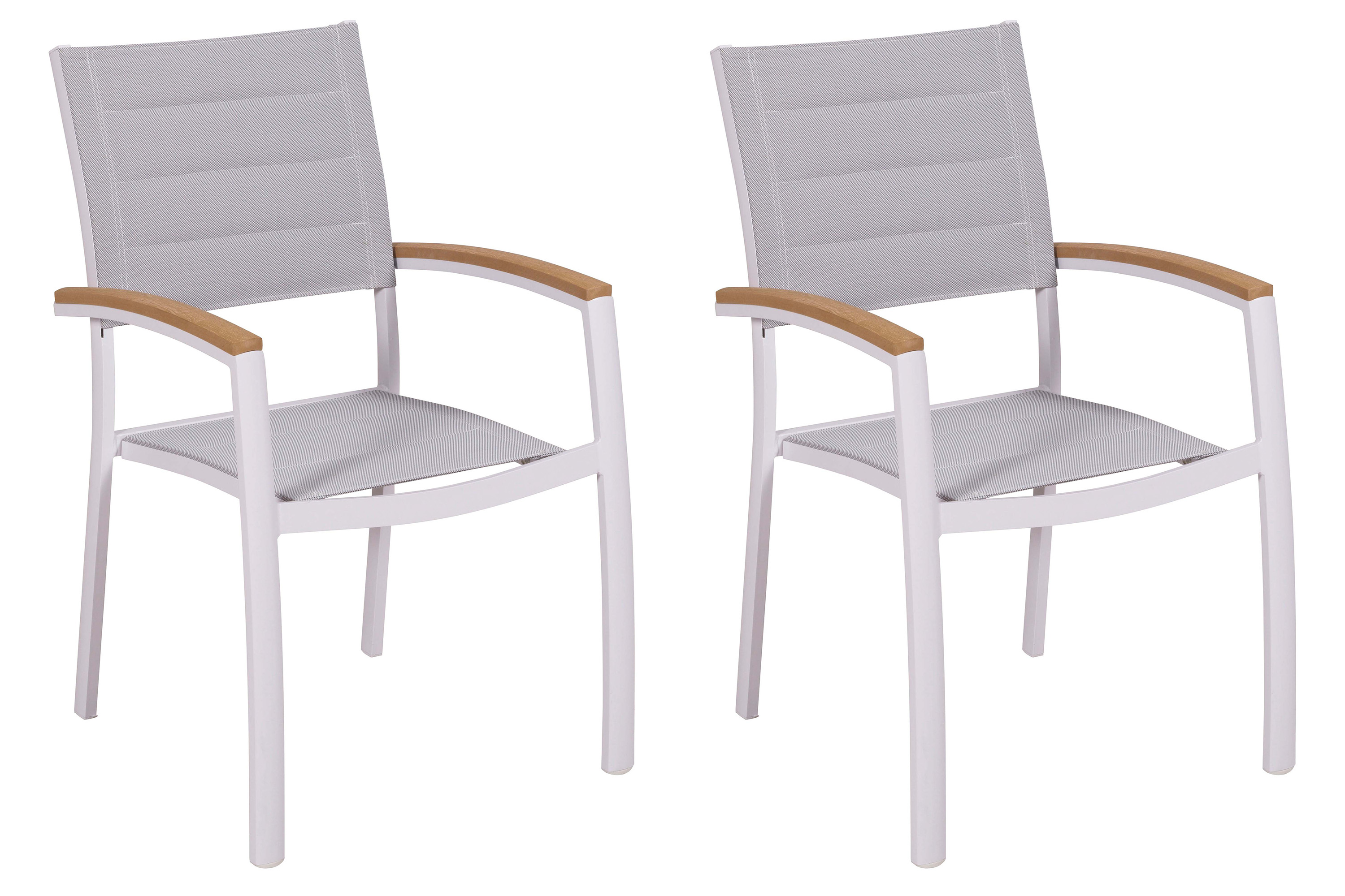 Pisa Gartensessel, stapelbar, 2er Set, weiß