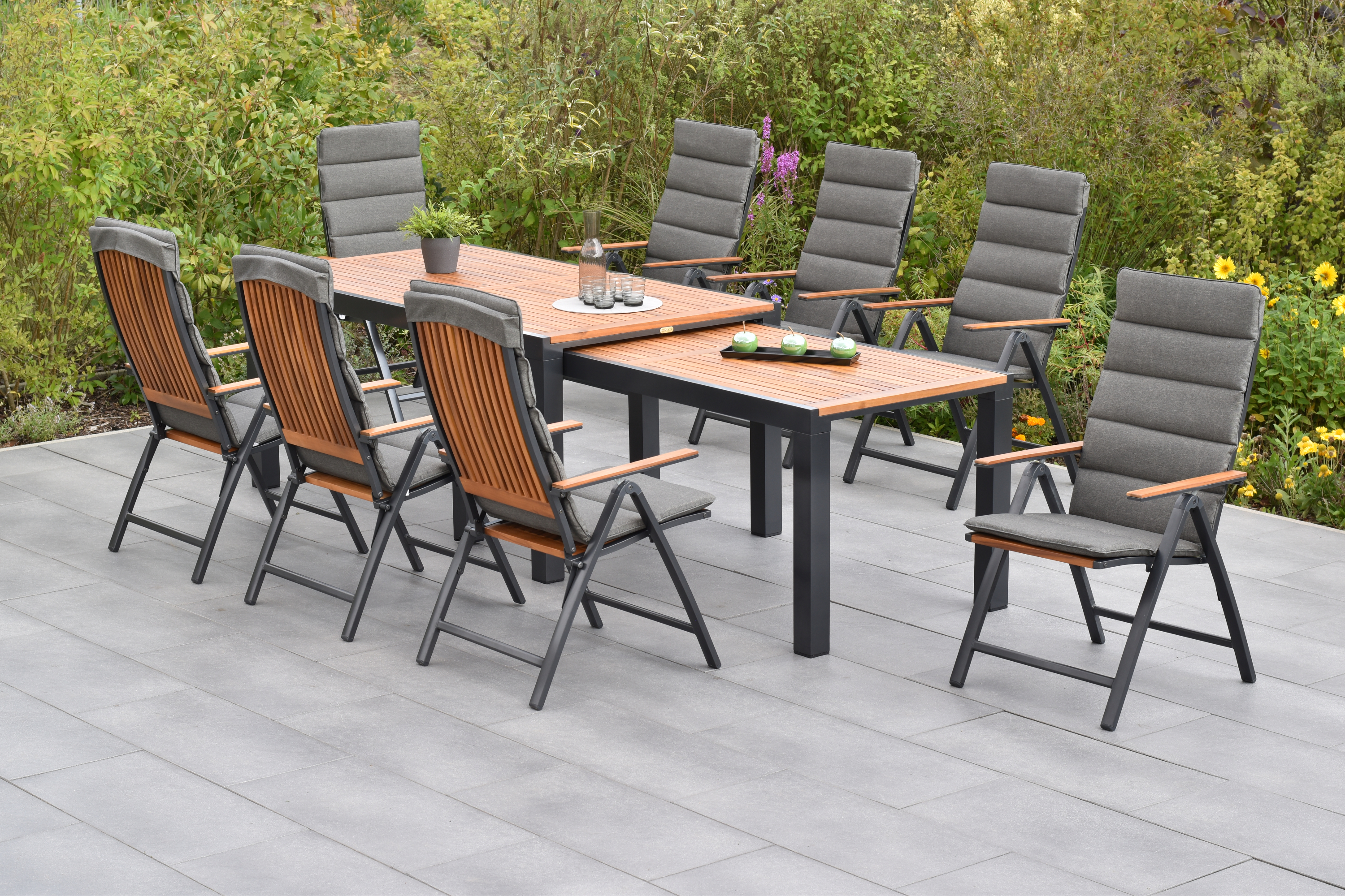 50839-800-1 Athos Gartenmöbel Set 17tlg., Flex Ausziehtisch