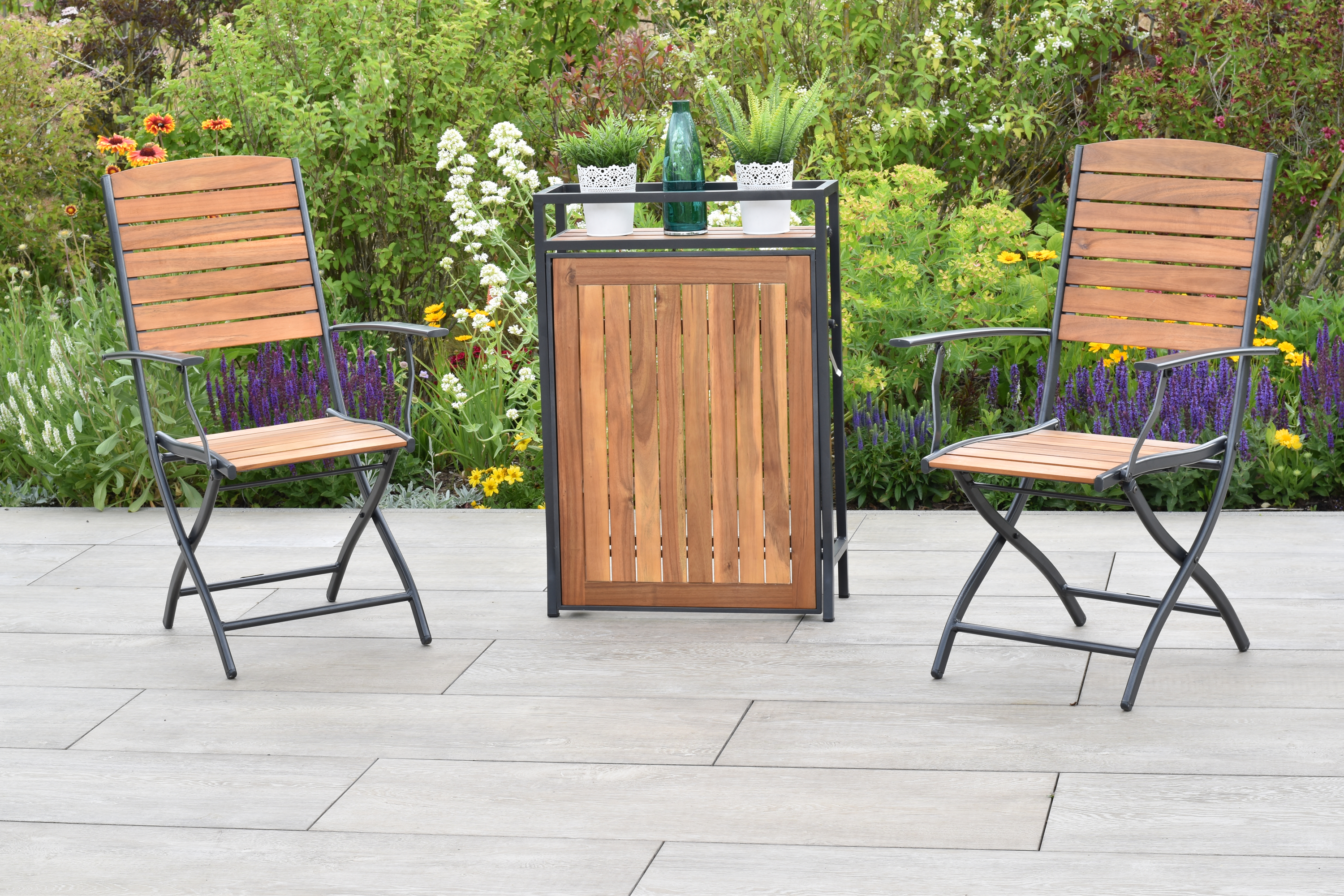 50659-209-2 Santorin Gartenmöbel Set 3tlg., Balkonklapptisch