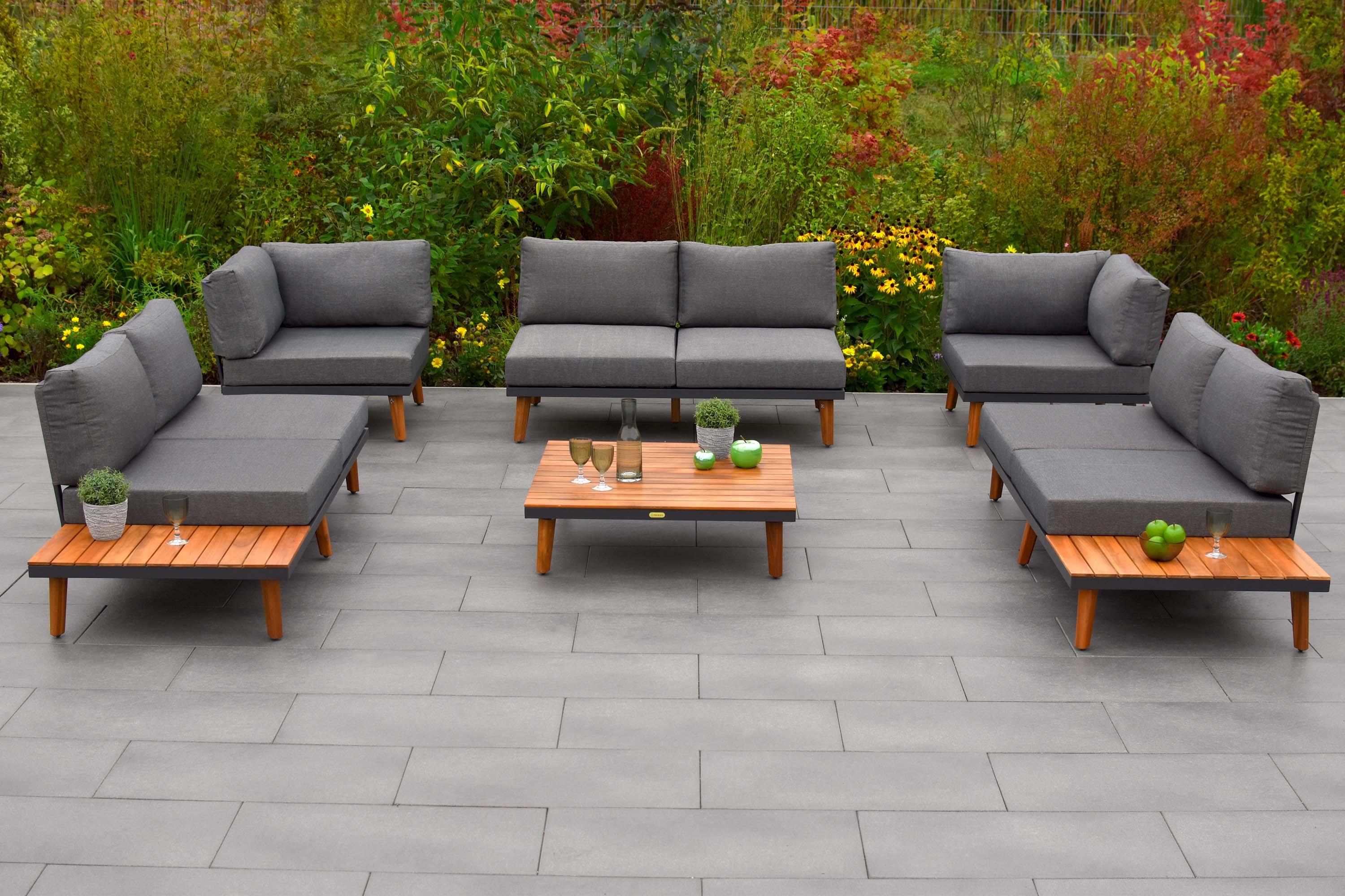 Akropolis Gartenlounge Set, Aluminium/Akazie Akropolis Gartenlounge Set, Aluminium/Akazie