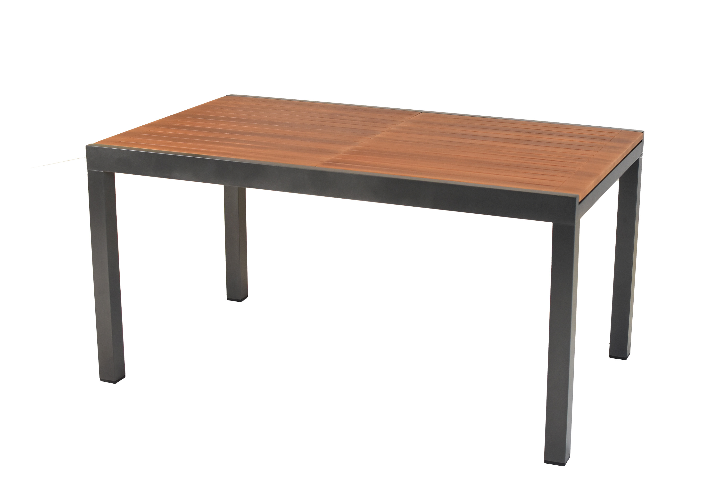 Thasos Gartenmöbel Set 7tlg., 6 Klappsessel, Ausziehtisch 150 (200 ) x 90 cm, Aluminium