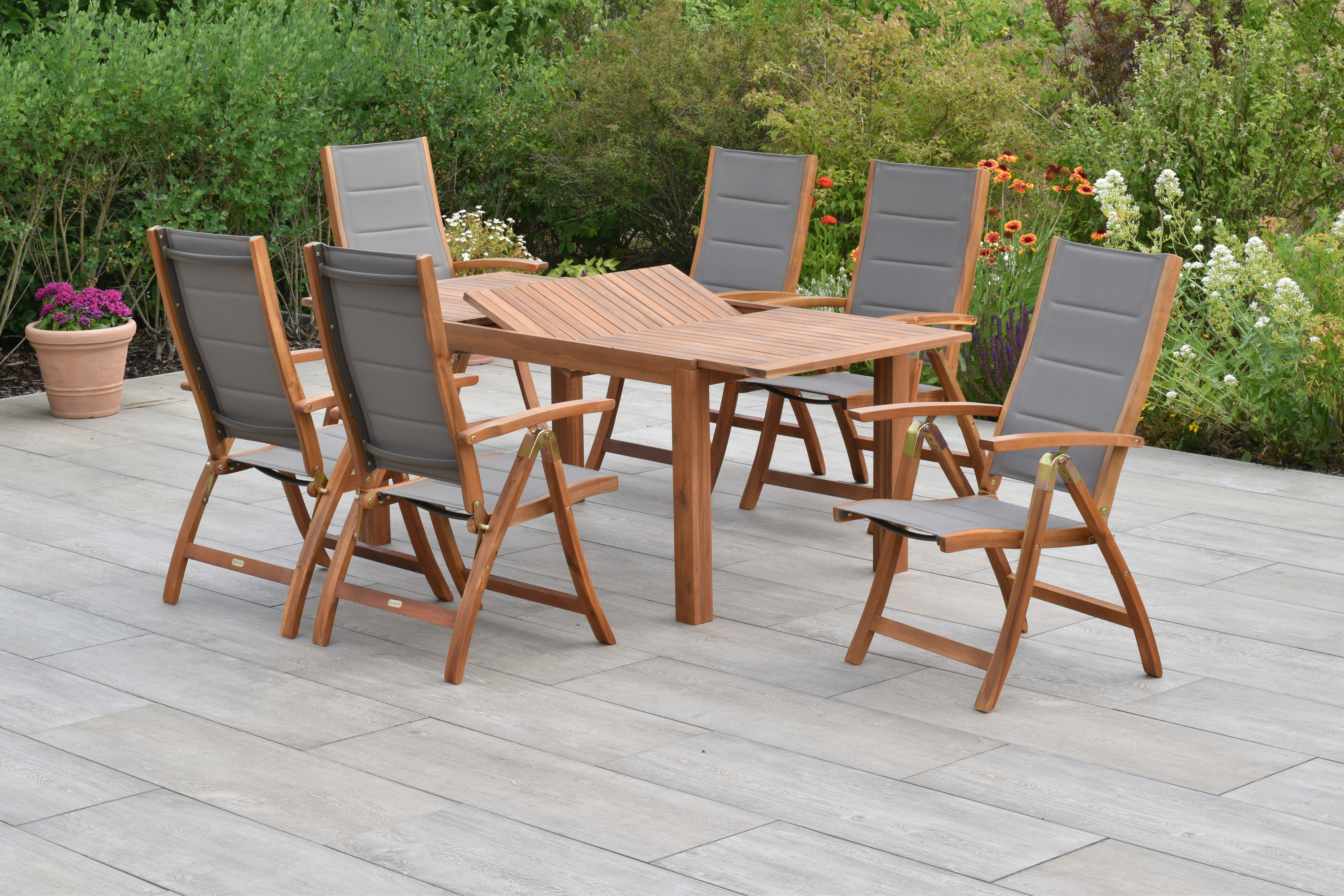 Acapulco Set 7tlg., Ausziehtisch