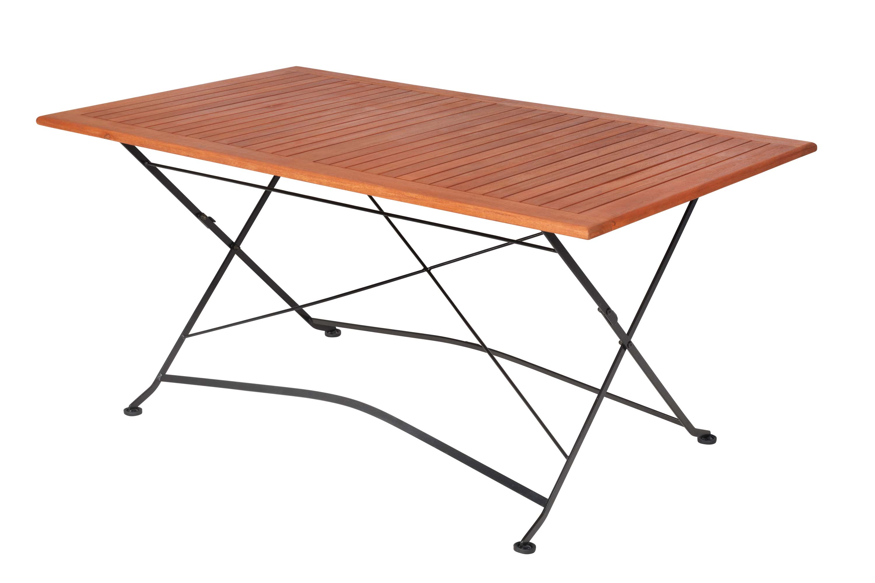 Schlossgarten Gartenmöbel Set 7tlg., 6 Klappsessel, Klapptisch 160 x 90 cm, Flachstahl/Eukalyptus