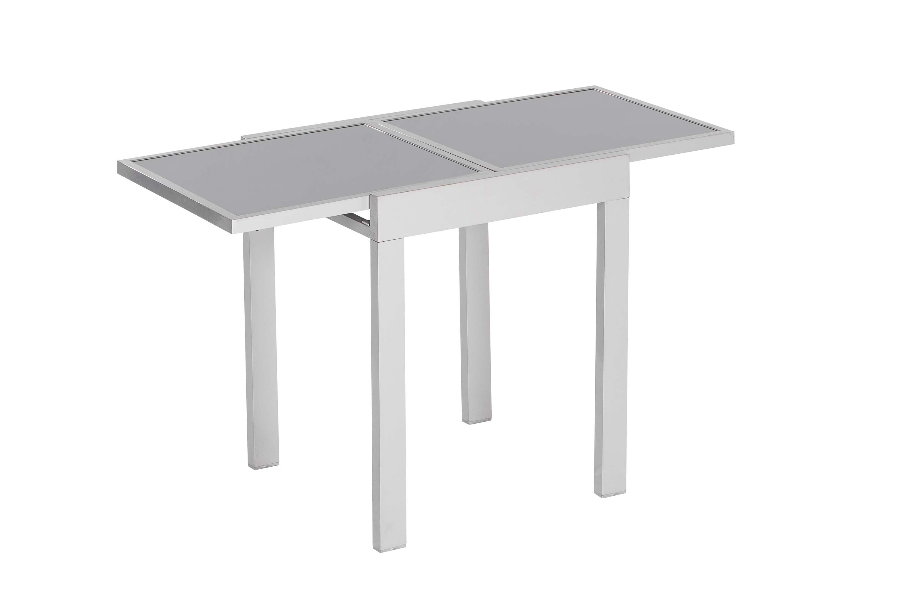 Amalfi Set 3tlg., 2 Klappsessel, Balkonausziehtisch 65 (130) x 65 cm, schwarz