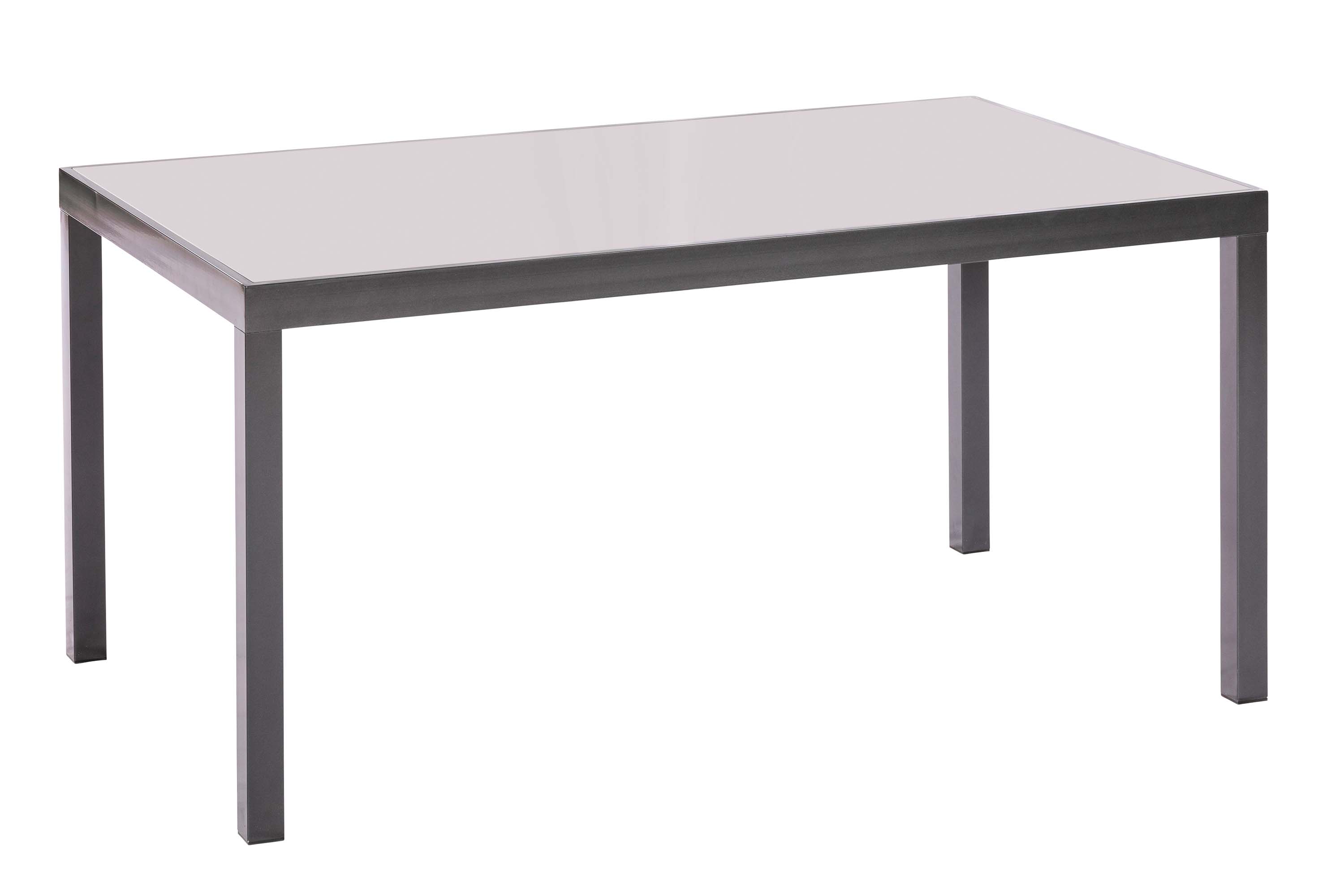 Amalfi Gartenmöbel Set 7tlg., 6 Stapelsessel, Tisch 150 x 90 cm, graphit/diamantbraun, Aluminium/Textil