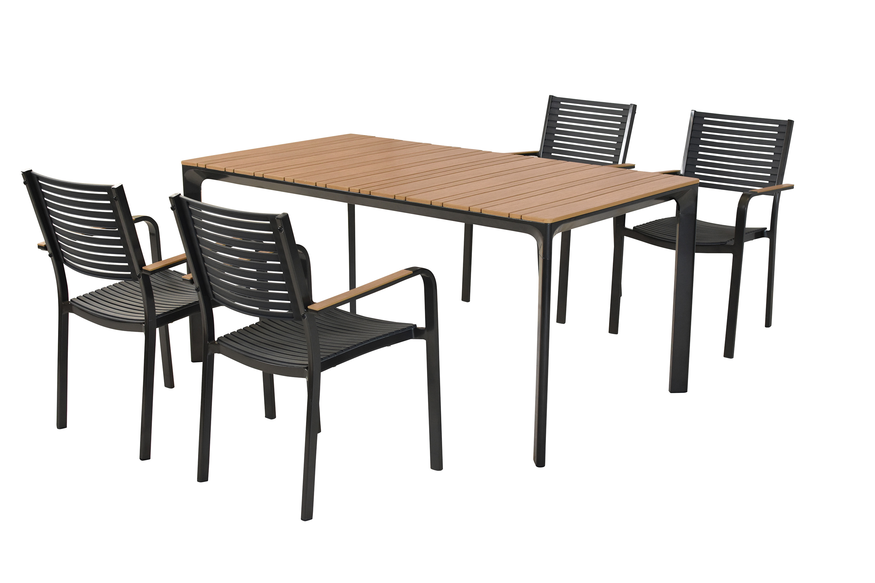 Paliano Gartenmöbel Set 5tlg., 4 Stapelsessel, Tisch 156 x 90 cm Paliano Gartenmöbel Set 5tlg., 4 Stapelsessel, Tisch 156 x 90 cm