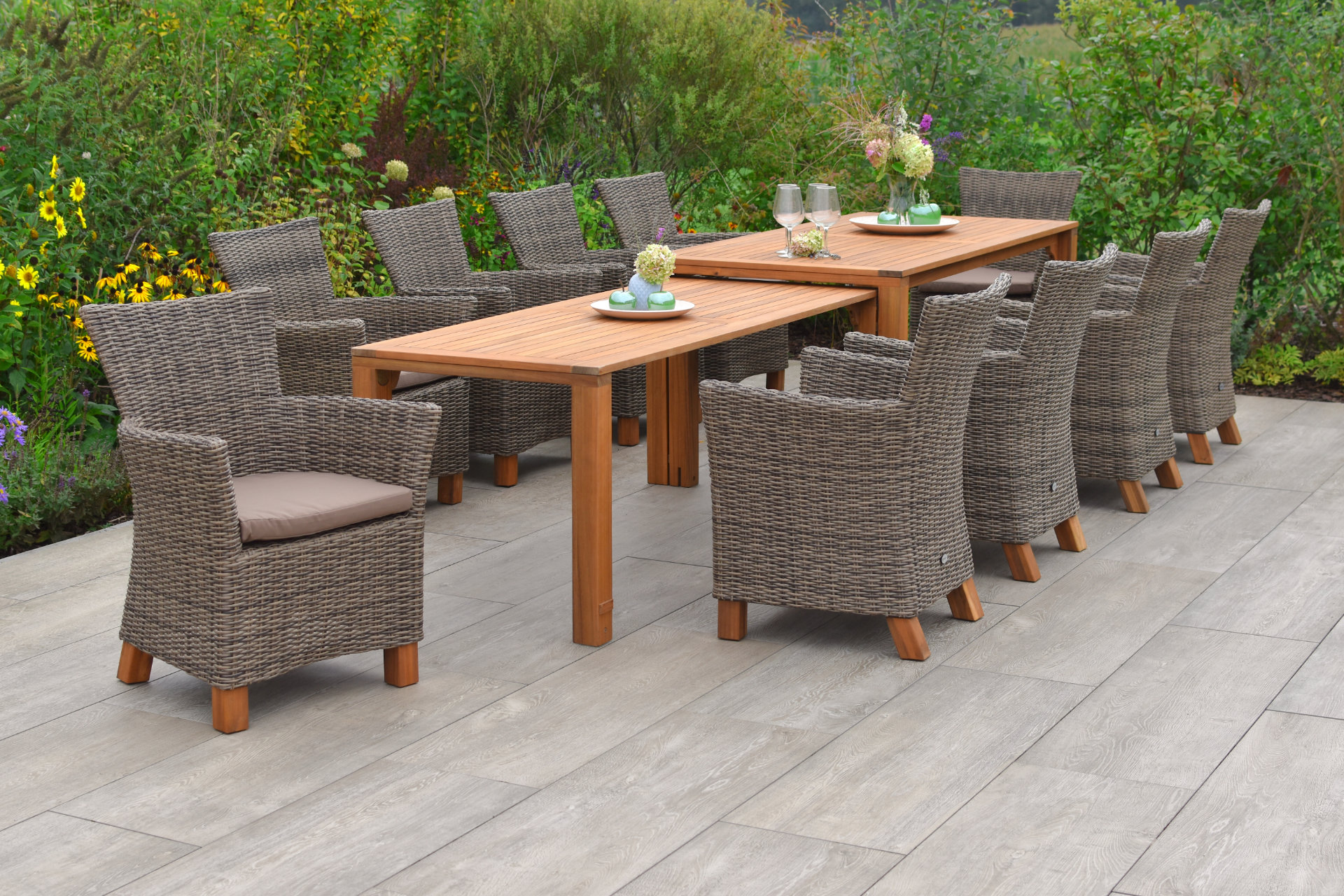 50589-211-1 Toskana Set 11tlg., Flex Ausziehtisch, natur