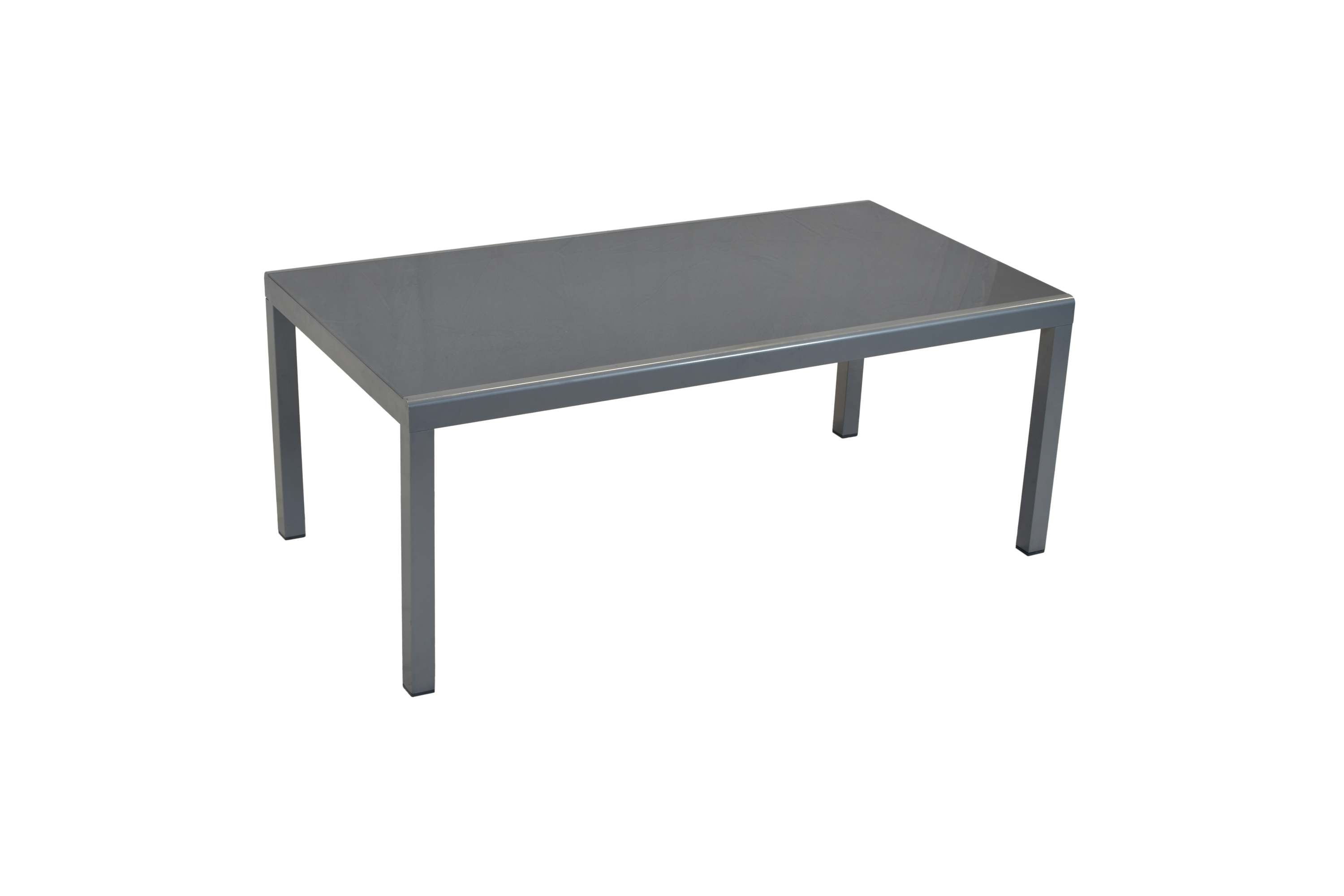 Gartentisch, Halbrundprofil, 190 x 100 cm, silber