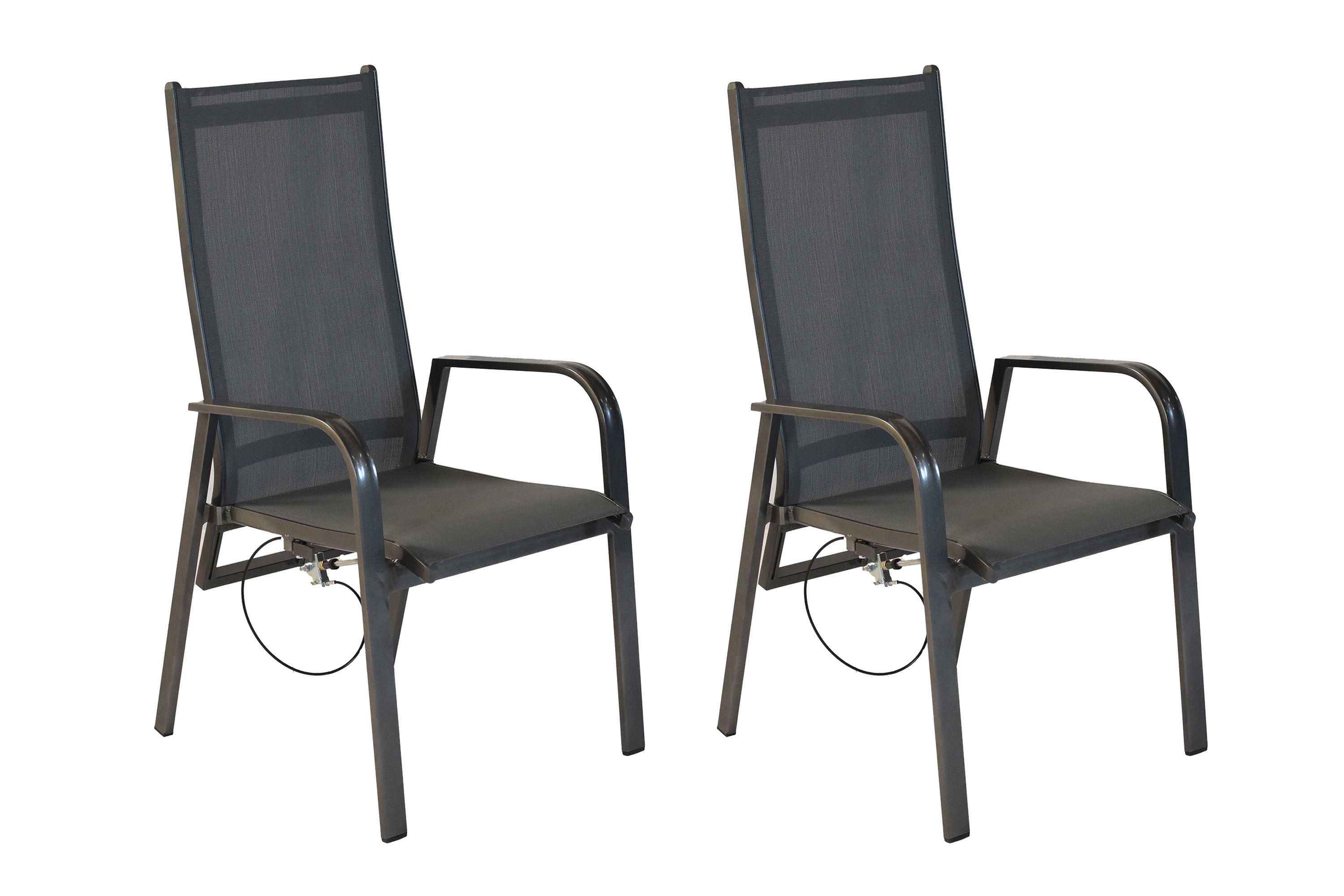 Alassio Gartensessel, verstellbar durch Gasdruck, 2er Set, Aluminium/Textil