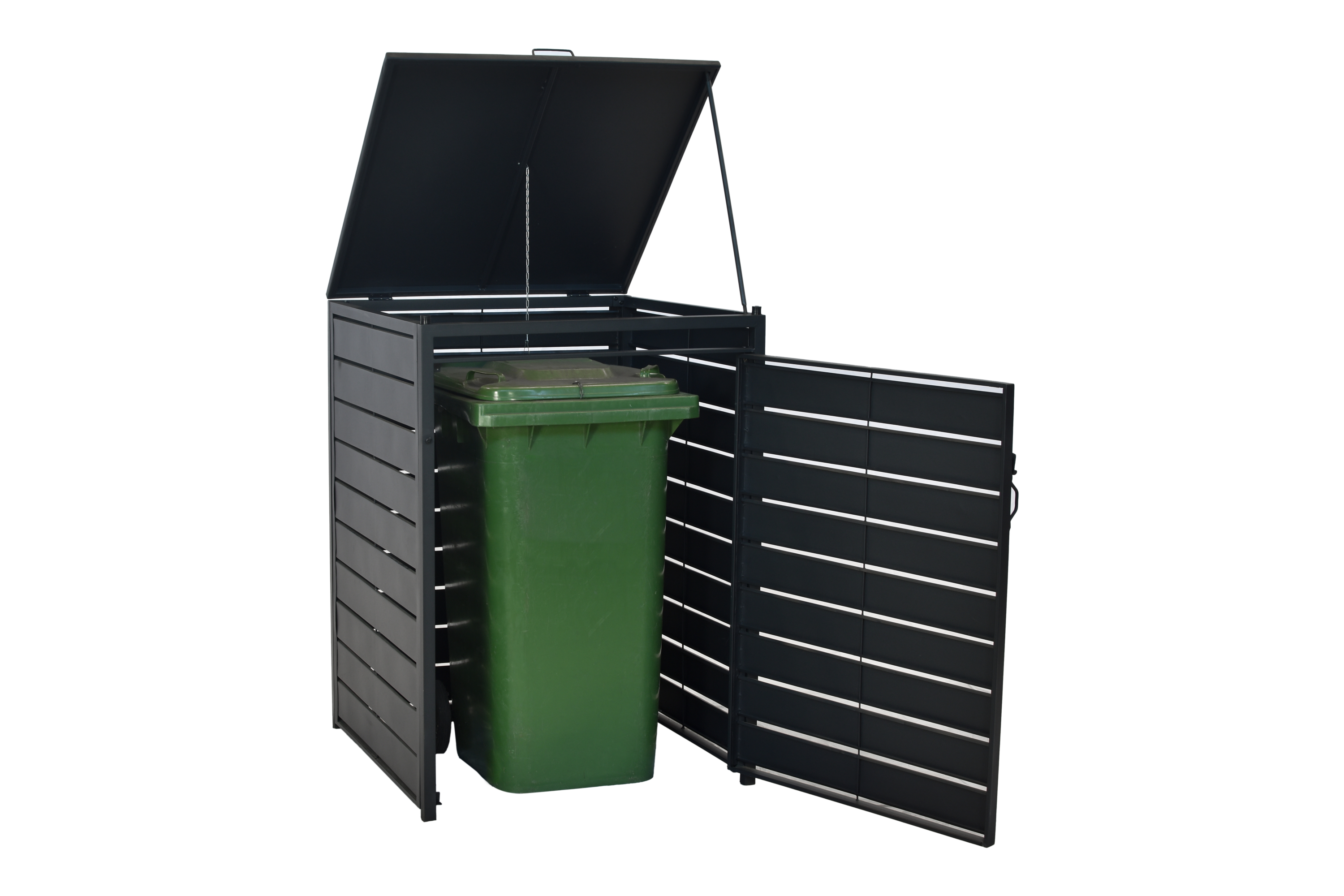 29140-209-3 Mülltonnenabdeckung Basis, 80-120 Litern, Aluminium/Stahl