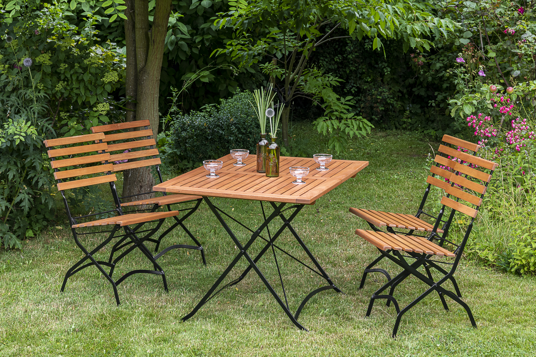 50130-217-1 Schlossgarten Set 5tlg., Klappstühle & 120 x 80 cm