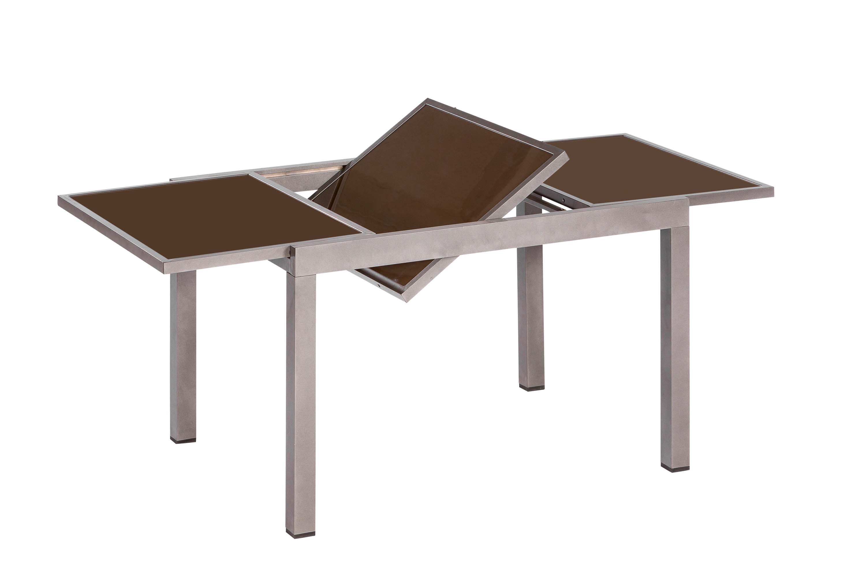 Taviano Gartenmöbel Set 5tlg., 4 Klappsessel, Ausziehtisch 140 (200) x 90 cm